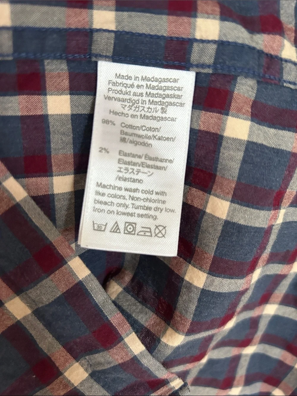 J. Crew Men's Navy and Red Plaid Button-Down Shirt - size medium - office - work